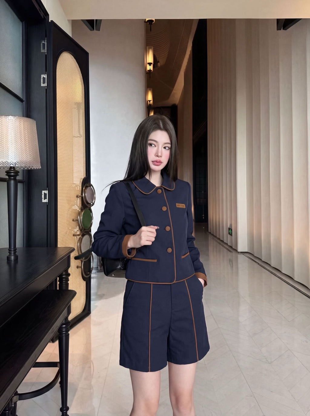 Contrast Trim Two-Piece Set