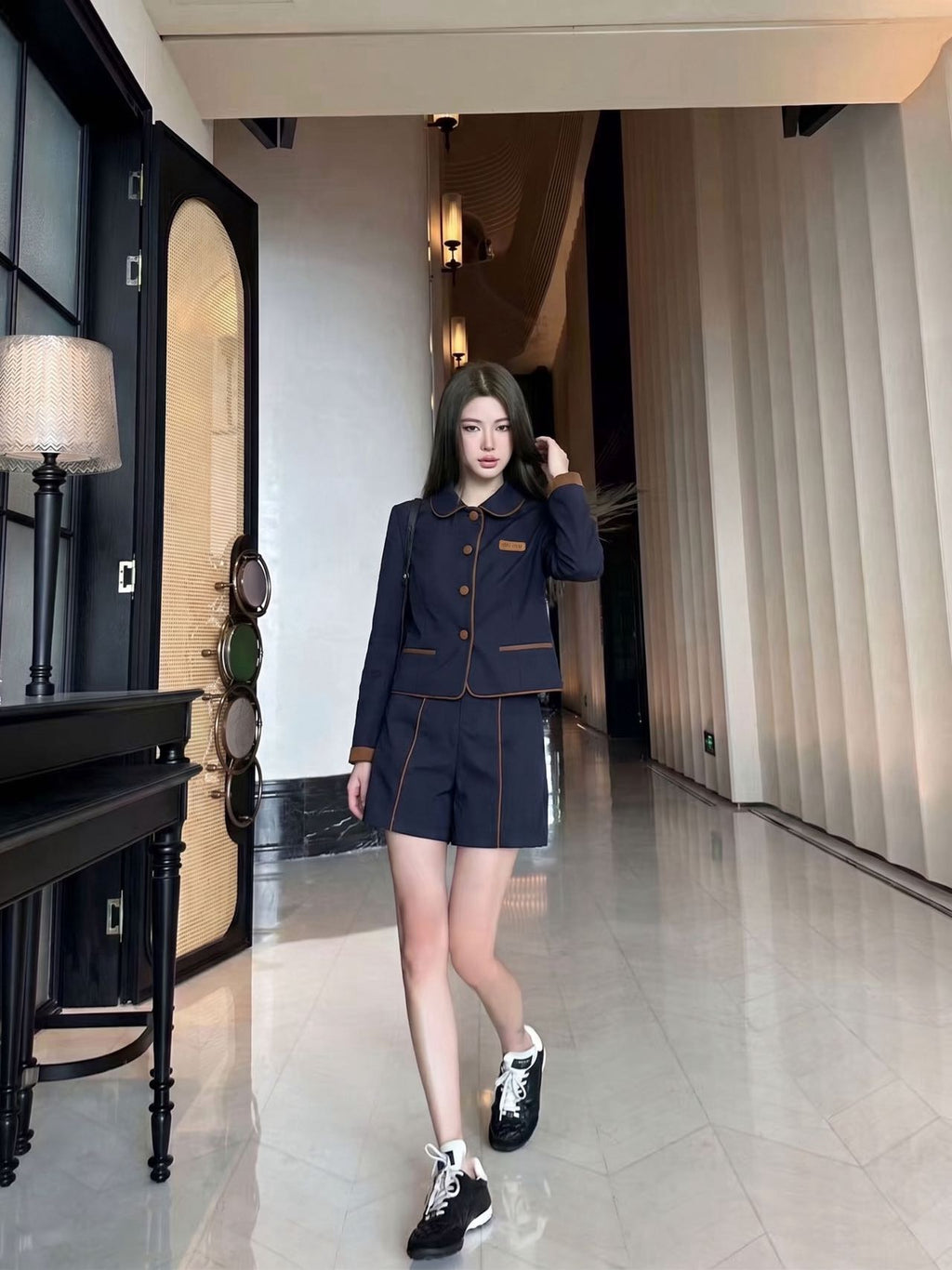Contrast Trim Two-Piece Set