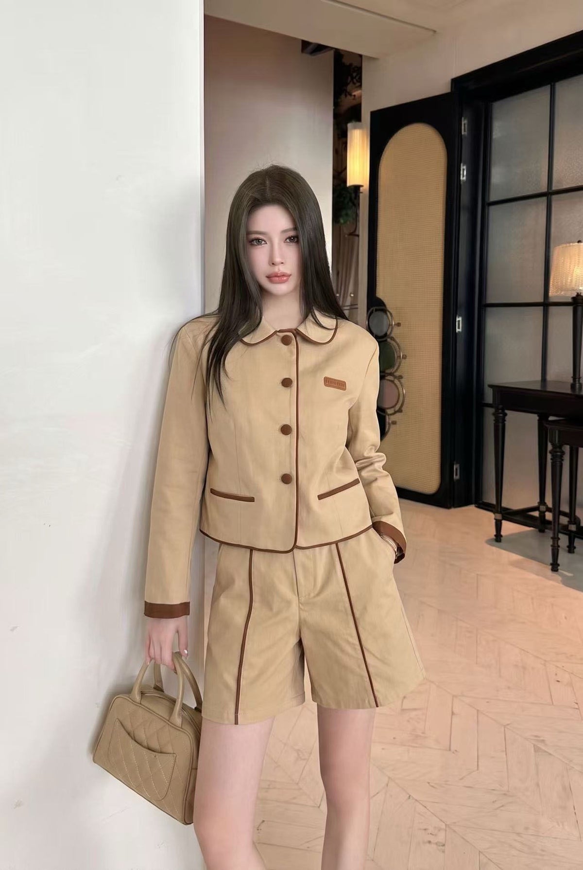 Contrast Trim Two-Piece Set