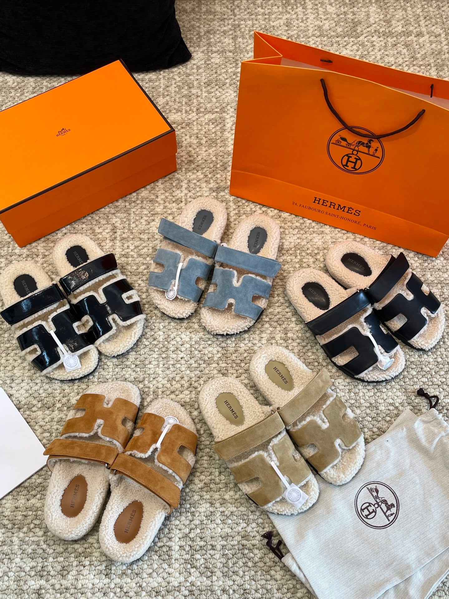 Luxe Shearling H Sandals — Signature Collection